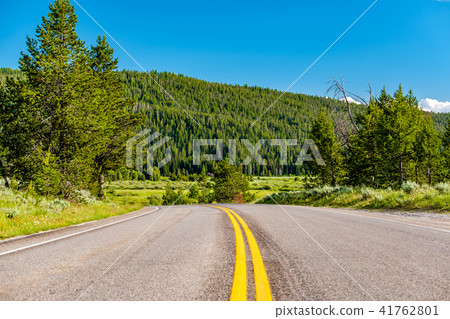 Highway in Grand Teton National Park 41762801