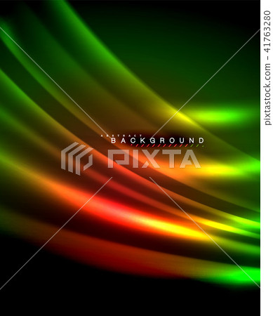 Neon glowing techno lines, hi-tech futuristic abstract background template with square shapes Neon glowing techno lines, hi-tech futuristic abstract background template with square shapes 41763280