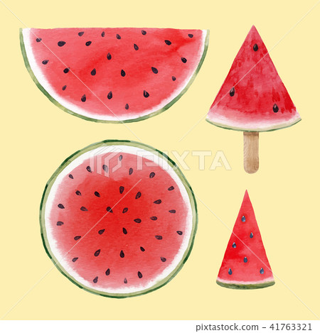 Watercolor watermelon vector set Watercolor watermelon vector set 41763321
