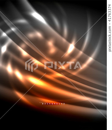 Neon glowing techno lines, hi-tech futuristic abstract background template with square shapes 41763374