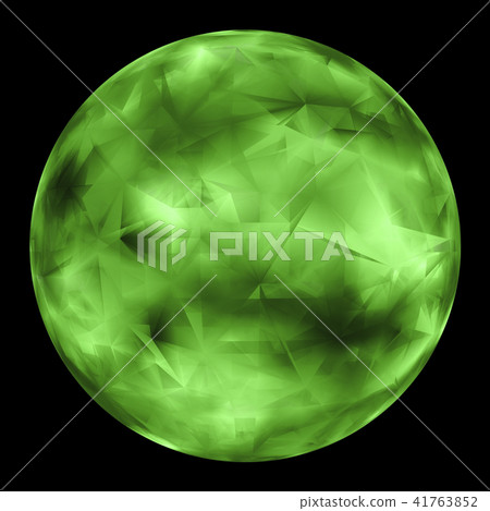 Green Glowing Orb Isolated Over Black Background 41763852