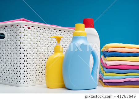 Clean laundry washed with detergents 41765649
