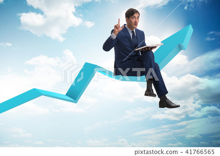 Businessman in economic recovery concept 41766565