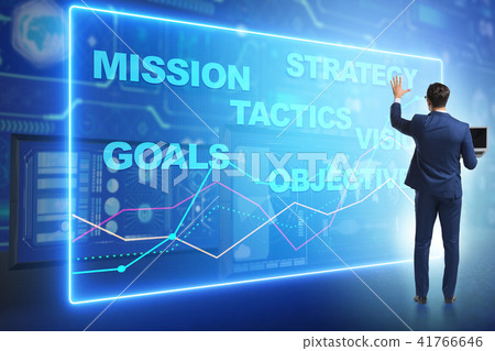 Businessman in strategic planning concept 41766646