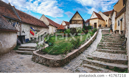 Inner countryard of the Rasnov Fortress, Romania 41767218