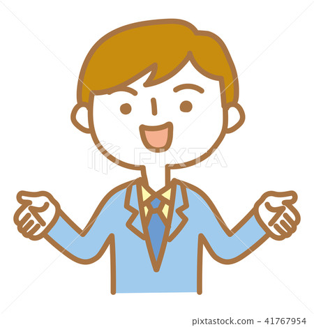 Businessman spreading his hands and explaining Businessman spreading his hands and explaining 41767954