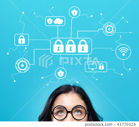 Cyber security with young woman  41770329