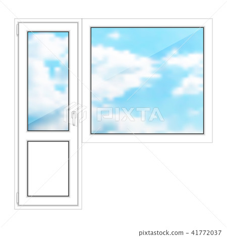 Door and window on a white background 41772037