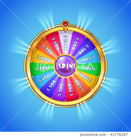 Realistic spinning wheel of fortune . Realistic spinning wheel of fortune . 41776267