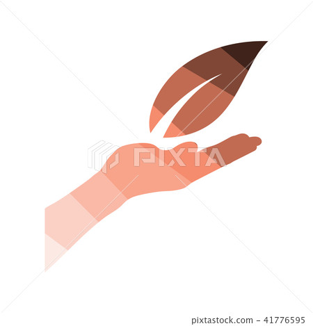 Hand holding leaf icon - Stock Illustration [41776595] - PIXTA