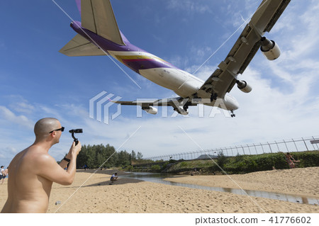 Airplane and blue sky Airplane and blue sky 41776602