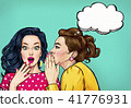 Pop art women gossip with thought bubble. 41776931