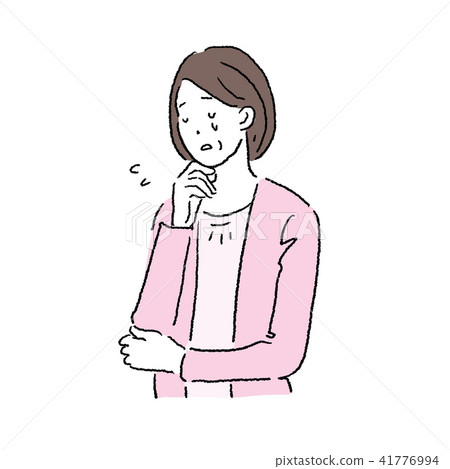 Middle-aged women illustration thinking... - Stock Illustration ...