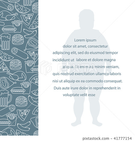 Fat man with unhealthy lifestyle symbols 41777154