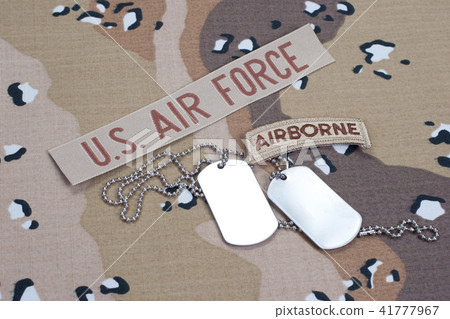 US ARMY airborne tab with blank dog tags  41777967