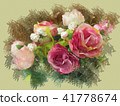 Watercolor paint image - Pink roses  41778674