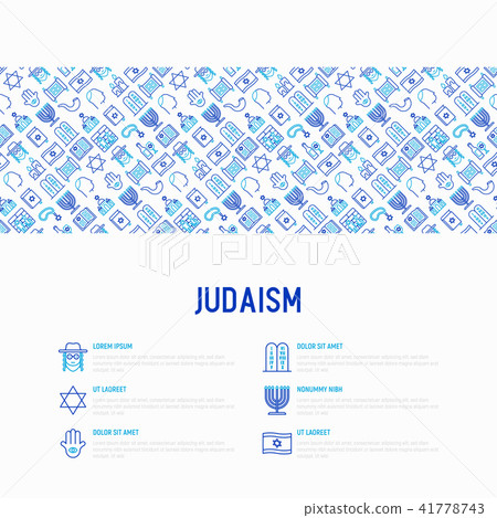 Judaism concept with thin line icons Judaism concept with thin line icons 41778743