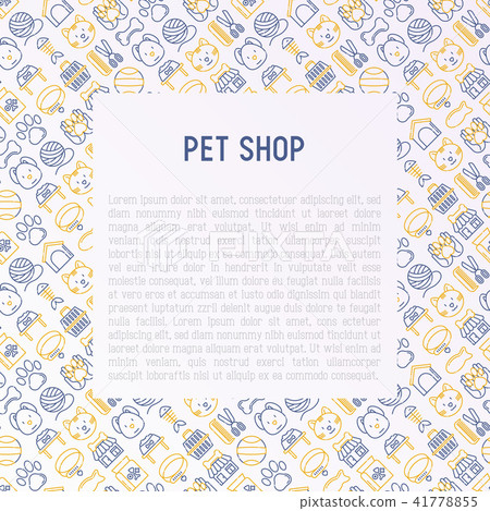 Pet shop concept with thin line icons - Stock Illustration [41778855 ...