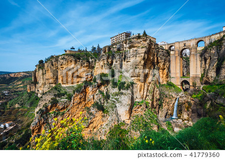 the Tajo Gorge and stone bridge, Ronda, Spain the Tajo Gorge and stone bridge, Ronda, Spain 41779360