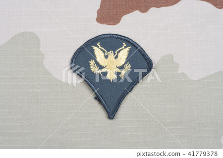 US ARMY Specialist rank patch on desert uniform 41779378