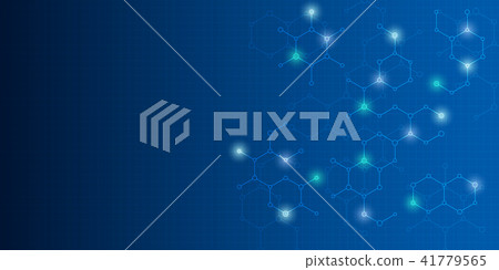 Geometric background from hexagons. Abstract molecular structure and chemical elements. Medical 41779565