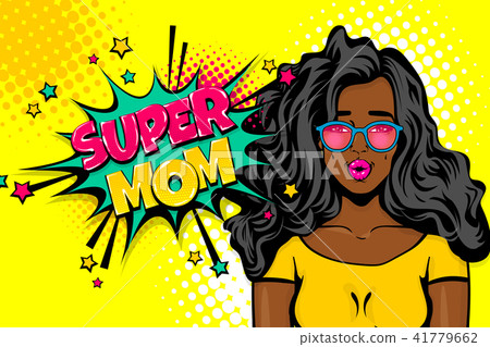 Black african-american young girl pop art 41779662