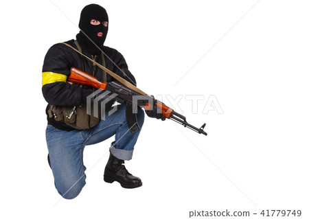 gunman with AK 47 41779749