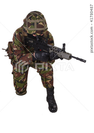 British Army Soldier with assault rifle British Army Soldier with assault rifle 41780487