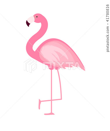 Cute Pink Flamingo Icon Vector Illustration 41780816