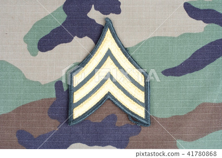 US ARMY Sergeant rank patch on camouflage uniform 41780868