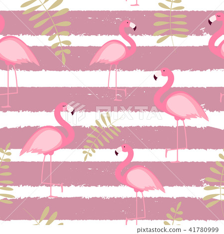 Cute Seamless Flamingo Pattern Vector Illustration 41780999