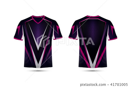 Purple, pink, black layout e-sport t-shirt design 41781005