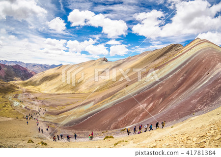 Rainbow Mountain hiking tour - Cusco, Peru. Rainbow Mountain hiking tour - Cusco, Peru. 41781384