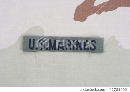 US MARINES branch tape with dog tags on uniform 41781493