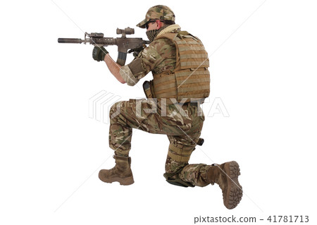 Private Military Contractor with carbine M4 41781713
