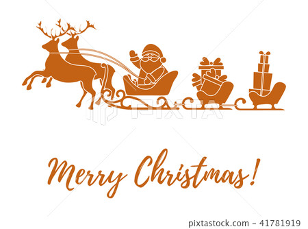Santa Claus with Christmas presents in sleighs Santa Claus with Christmas presents in sleighs 41781919