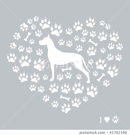 great dane silhouette on a background of dog 41782398