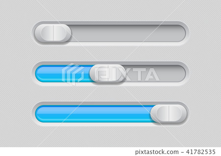 Sliders. Gray blue control level buttons 41782535