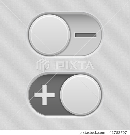 Toggle switch slider buttons with Minus and... - Stock Illustration ...