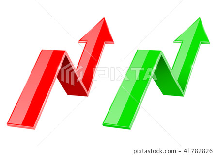 Green and red 3d up arrows. Financial graph Green and red 3d up arrows. Financial graph 41782826