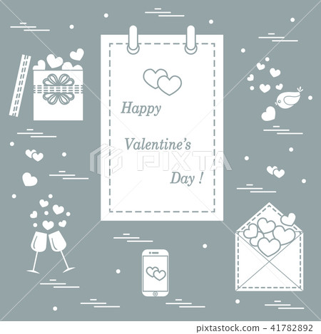 calendar with Valentine's Day, gifts, postal calendar with Valentine's Day, gifts, postal 41782892