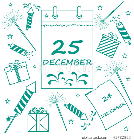 calendar with christmas date page and gifts, calendar with christmas date page and gifts, 41782893