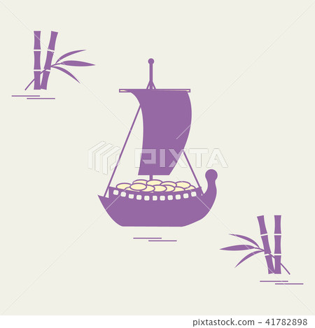 Japanese treasure ship - traditional talismans and Japanese treasure ship - traditional talismans and 41782898