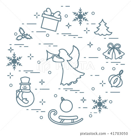 New Year and Christmas symbols 41783050