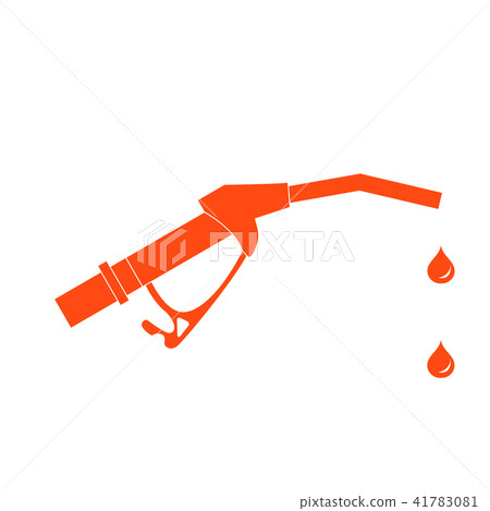 Stylized icon of the fuel gun with the fuel drops 41783081