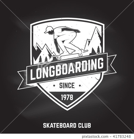 Longboarding sign on the chalkboard. Vector illustration. Longboarding sign on the chalkboard. Vector illustration. 41783248