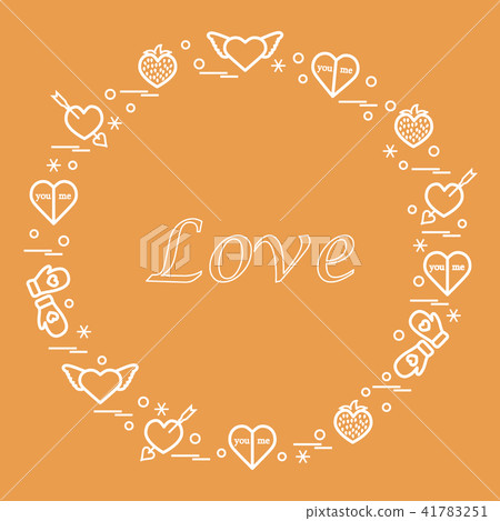 different romantic symbols arranged in a circle different romantic symbols arranged in a circle 41783251