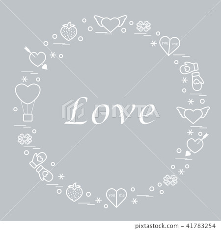 different romantic symbols arranged in a circle different romantic symbols arranged in a circle 41783254