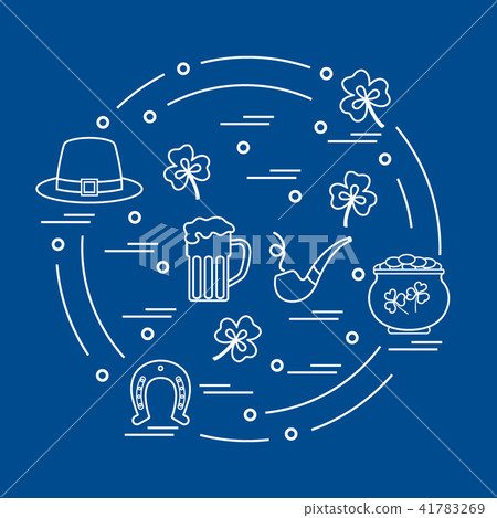 different symbols for St Patrick's Day arranged in different symbols for St Patrick's Day arranged in 41783269