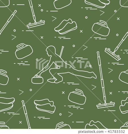 Vector pattern of different objects curling sport Vector pattern of different objects curling sport 41783332